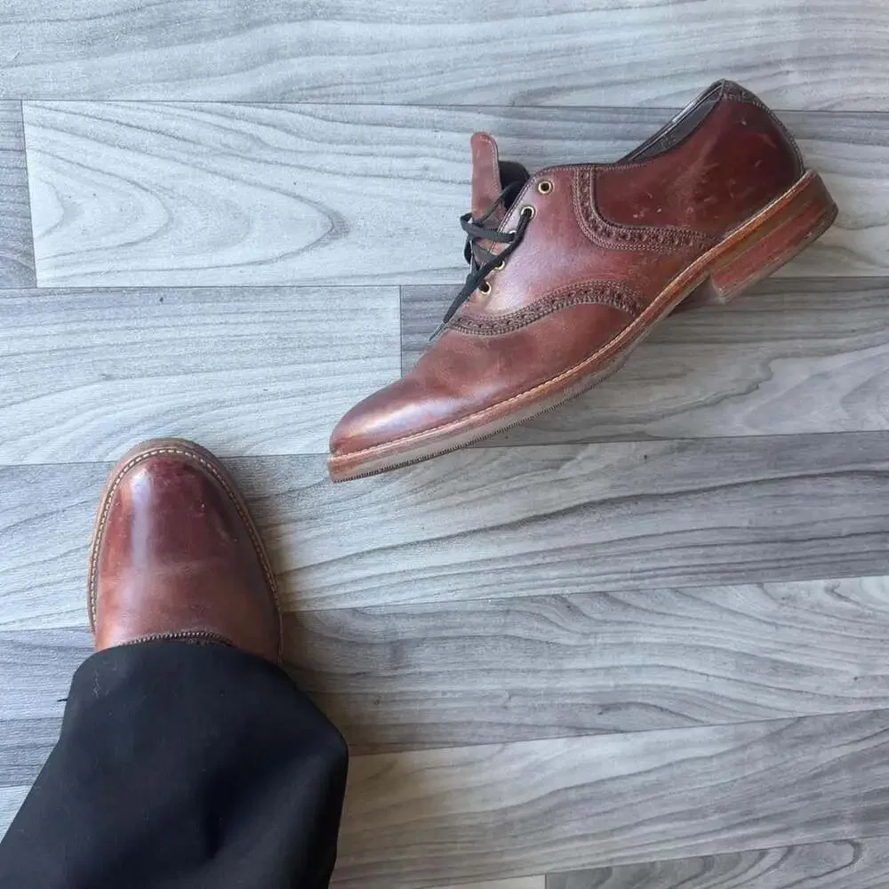 Johnston & Murphy Brown Leather Wingtip Dress Shoes